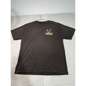 Buck Wear Mens Shootin Deers Drinkin Beers Graphic T-Shirt Brown Large Hunting